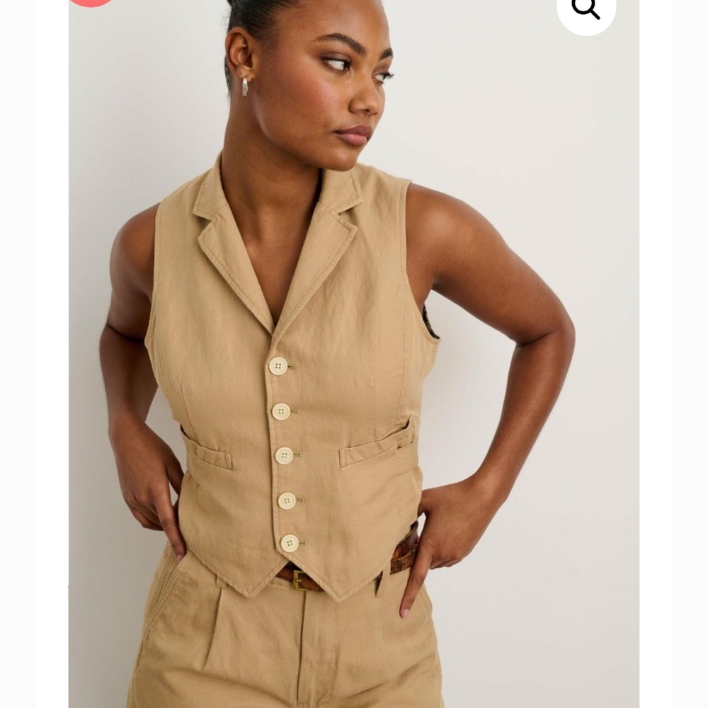 Alex Mill Tan Sleeveless Button Vest